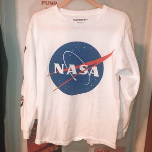 White Long Sleeve NASA T-Shirt